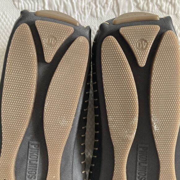 Pikolinos Blue gray floral leather Mary janes comfort flats 40, women's 9.5 - 10 - Picture 13 of 14